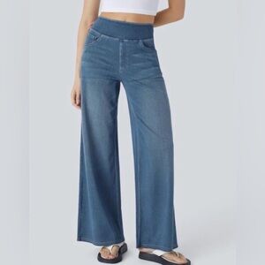 HALARA Flex Denim high waist loose fit pockets pull on jeans XL (14) New w/tags!